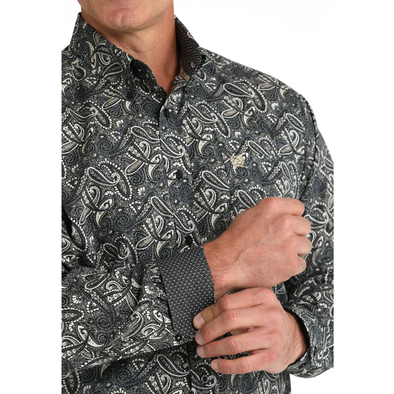 Cinch Men's Long Sleeve Western Shirt- Black