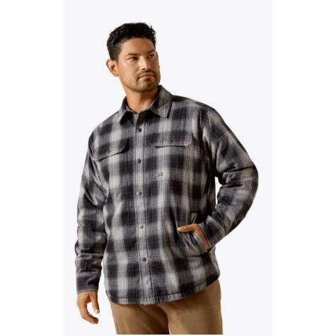 Ariat Men's Rebar Flannel Insulated Shirt Jacket - Black - 10062721