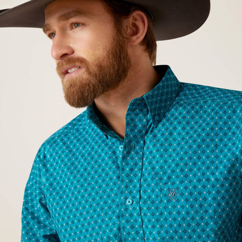 Ariat Men's Bryant Classic Fit Long Sleeve Shirt - Spellbound Teal
