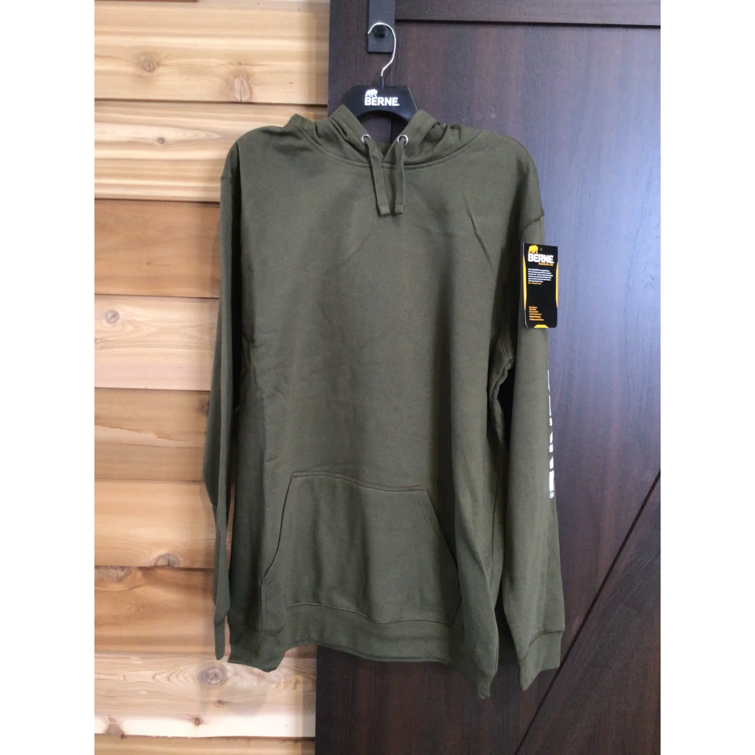 Berne Men's Signature Sleeve Hooded Pullover Hoodie - Cedar Green