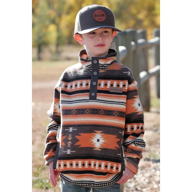 Cinch Boy's Fleece Pullover Sweater - Grey, Size: XS