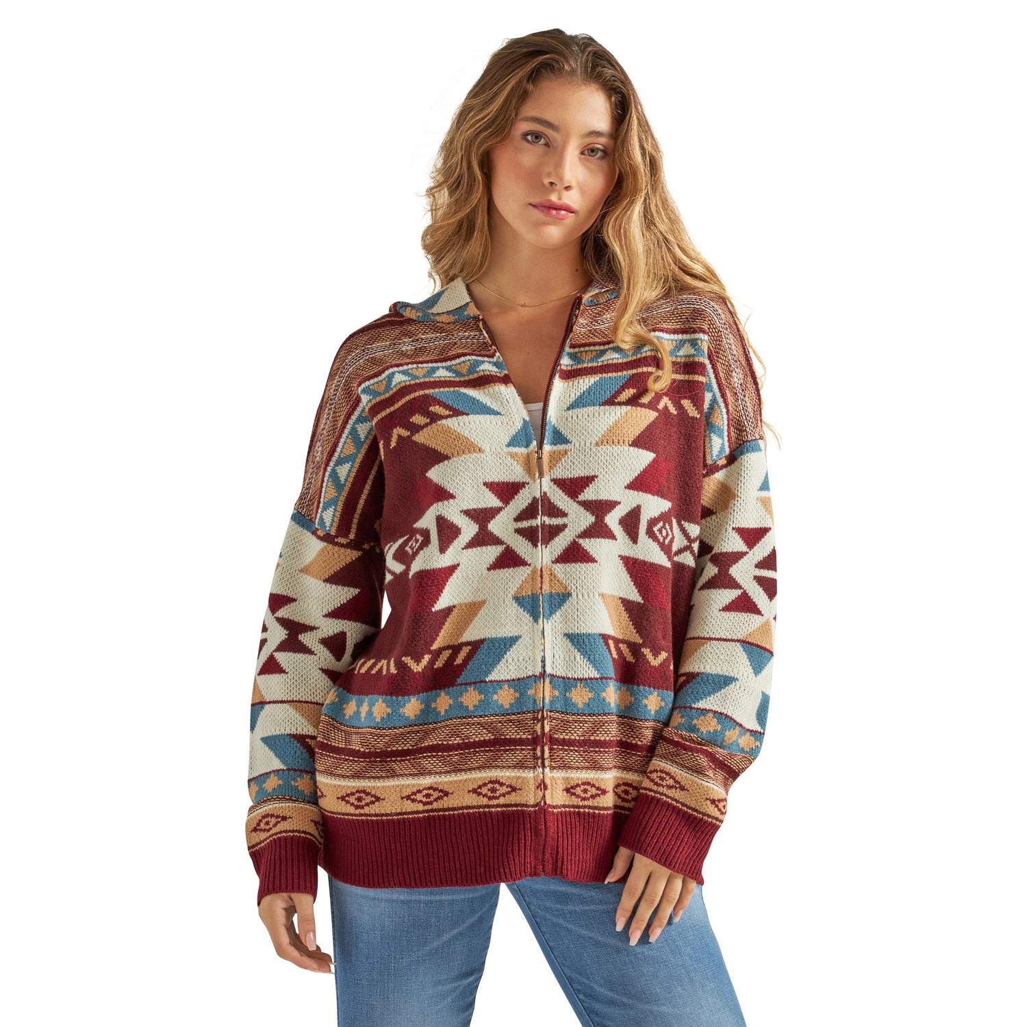 Wrangler Women's Retro Vintage Sweater - Burgundy