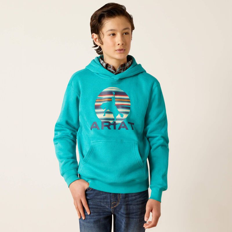Ariat Boy's In Motion Hoodie - Tile Blue