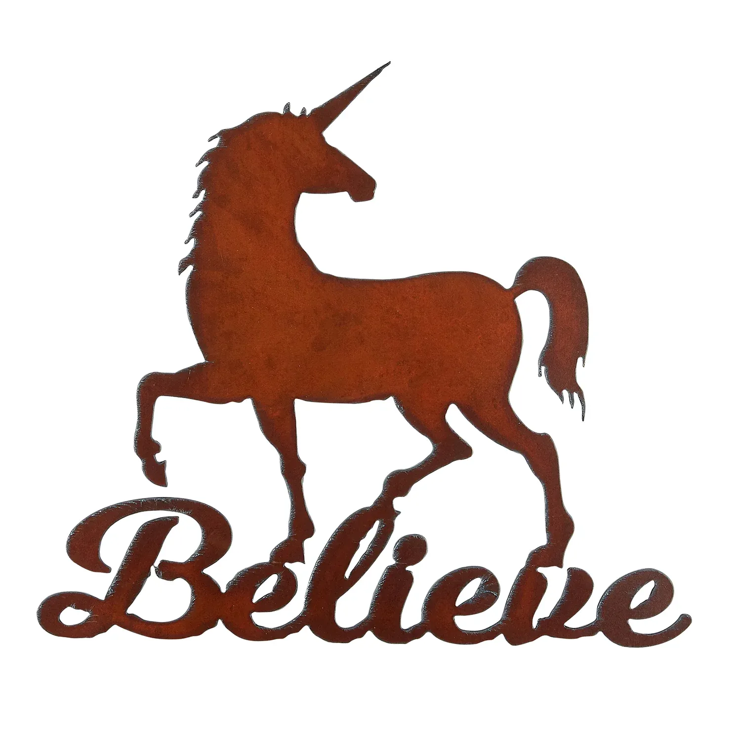 Rustic Ironwerks Image Signs, Style: Believe W/unicorn