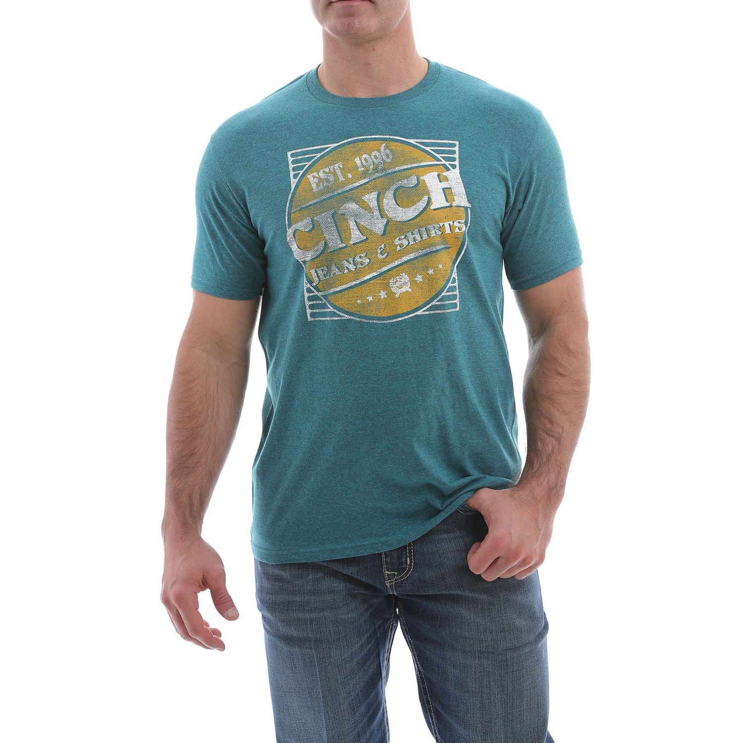 Cinch Men's SS Tee Teal, Size: SMALL
