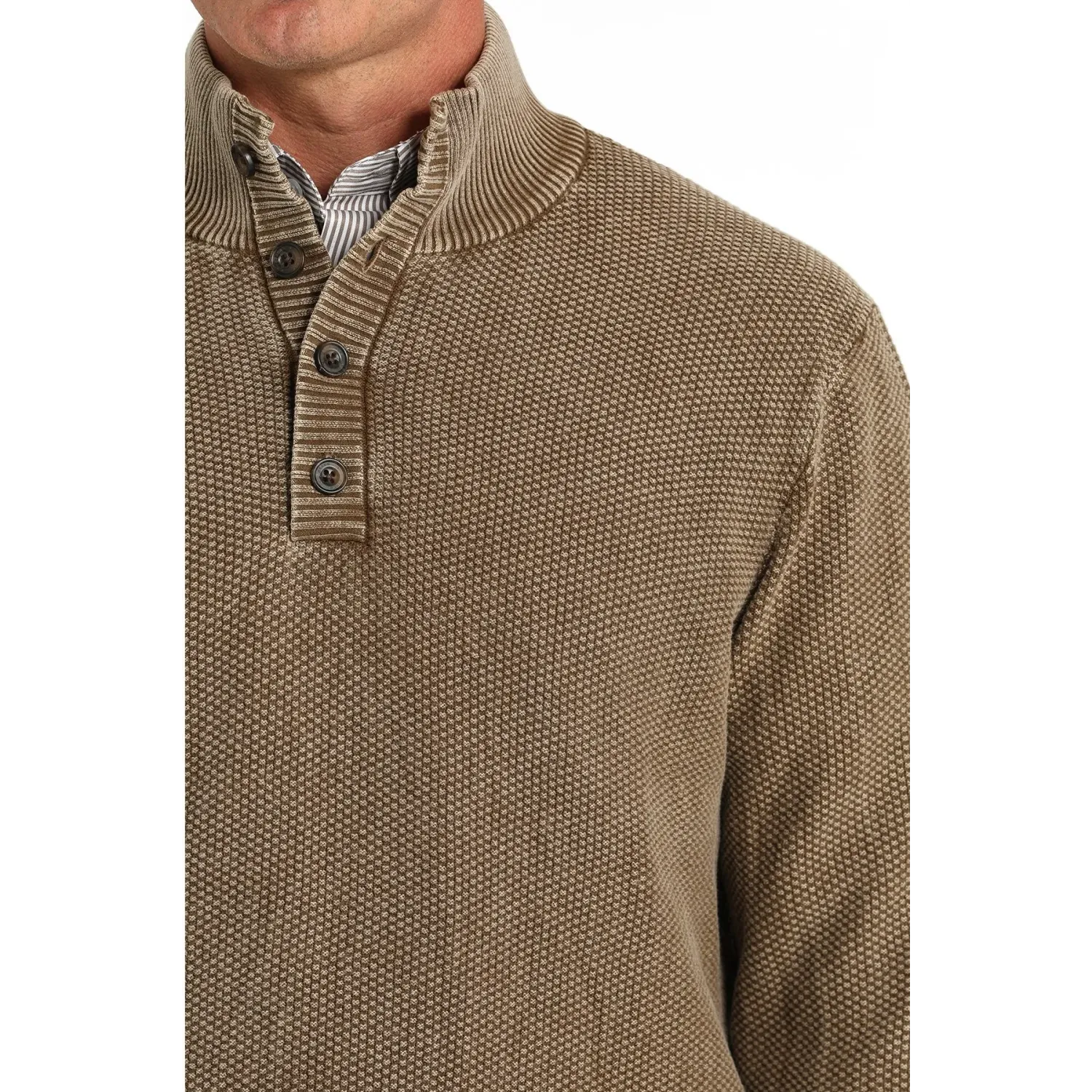 Cinch Men's Jacquard Pullover Sweater - Brown