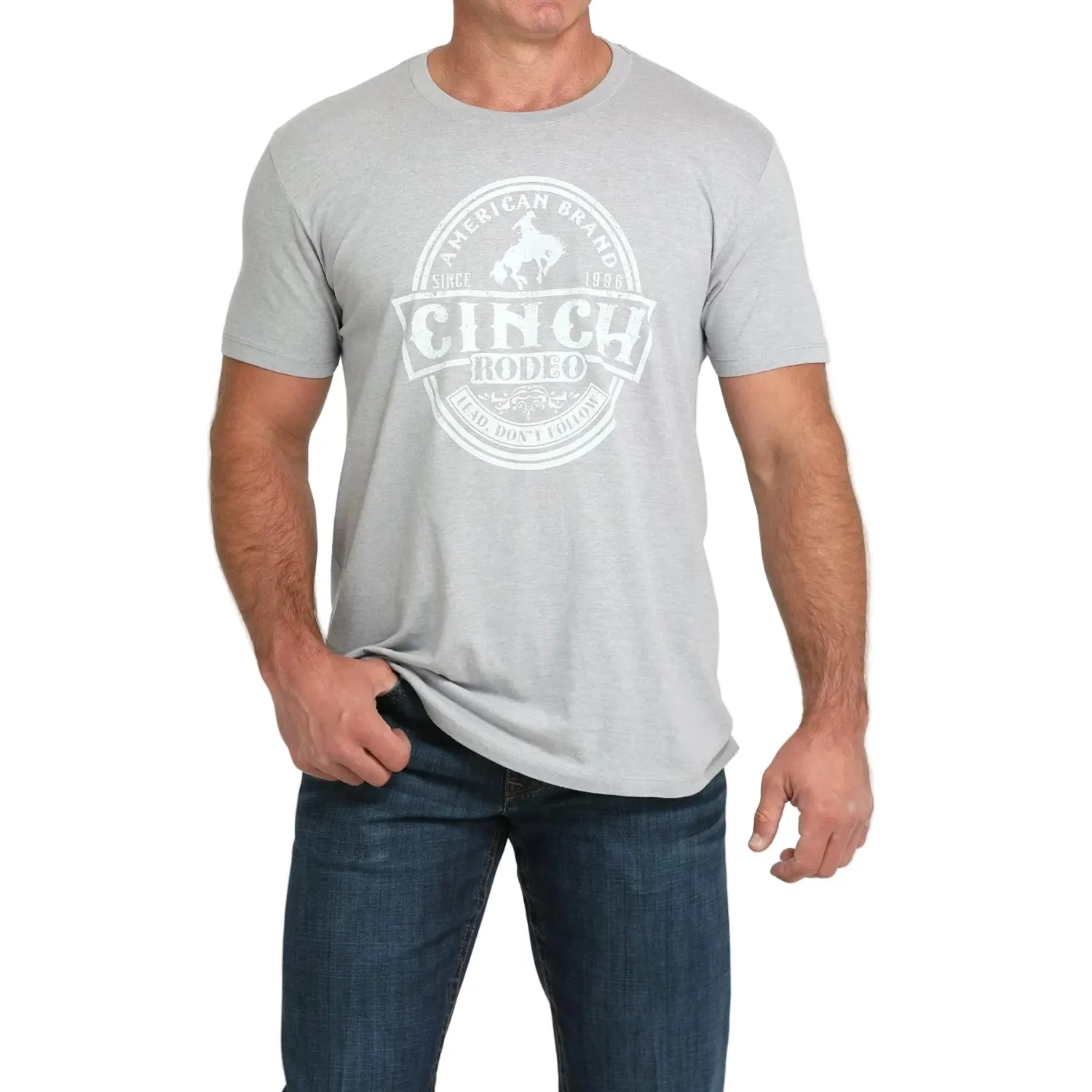 Cinch Men's Short Sleeve Tee Shirt - Grey - MTT1690698