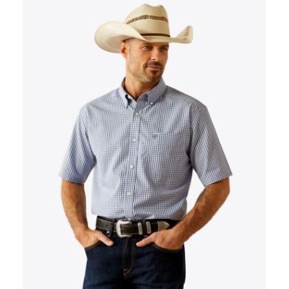 Ariat Men's Short Sleeve Wrinkle Free Ozzy Classic Fit Shirt- White