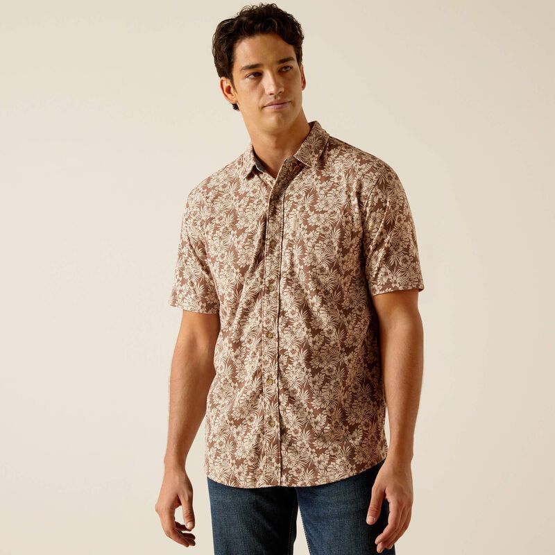 Ariat Men's Retro Button Down Short Sleeve Shirt - Desert Mocha