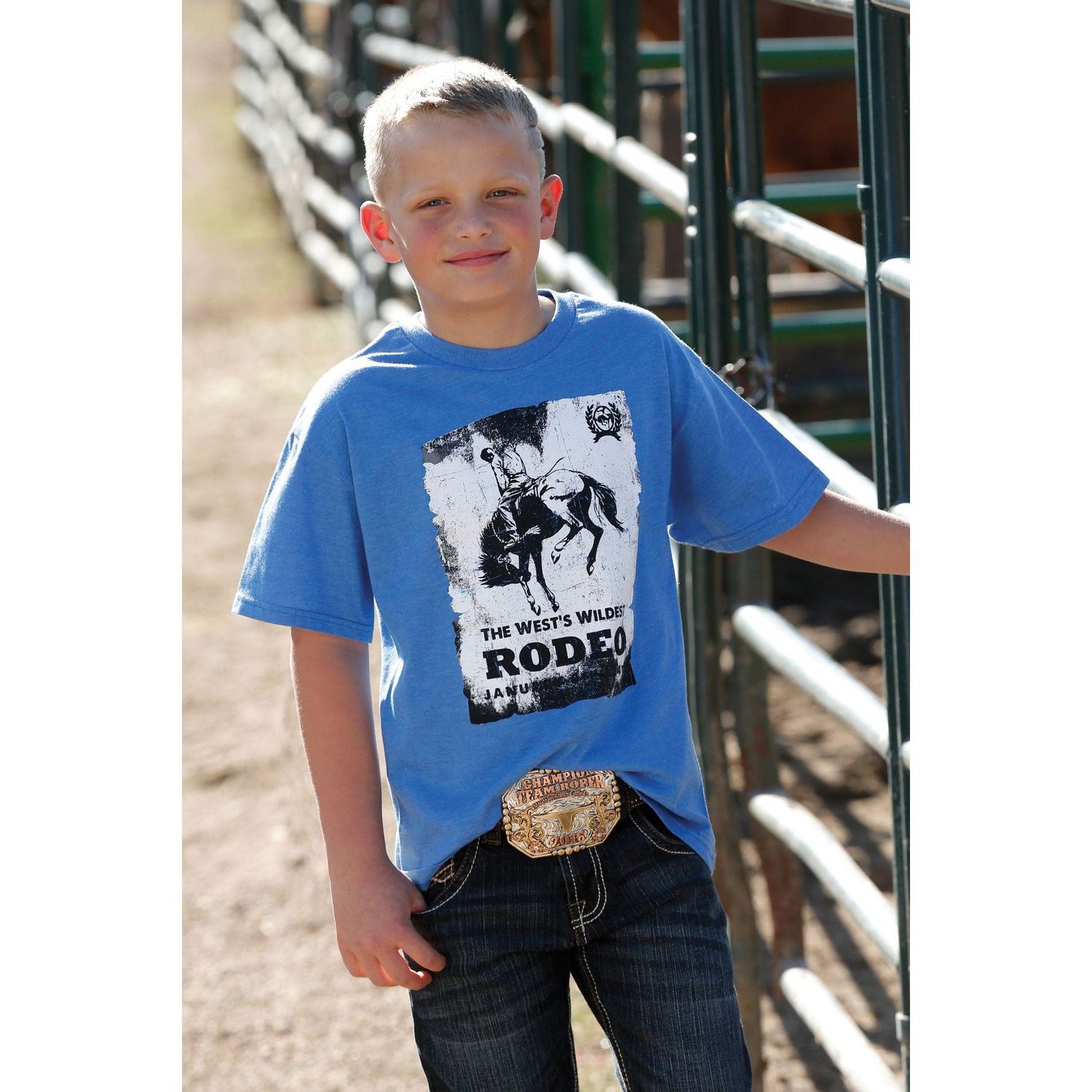 Cinch Boys SS Tee Heather Blue