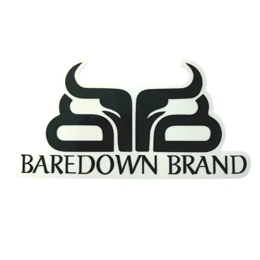 Baredown Brand Medium Logo Decal, Color: black-white-1