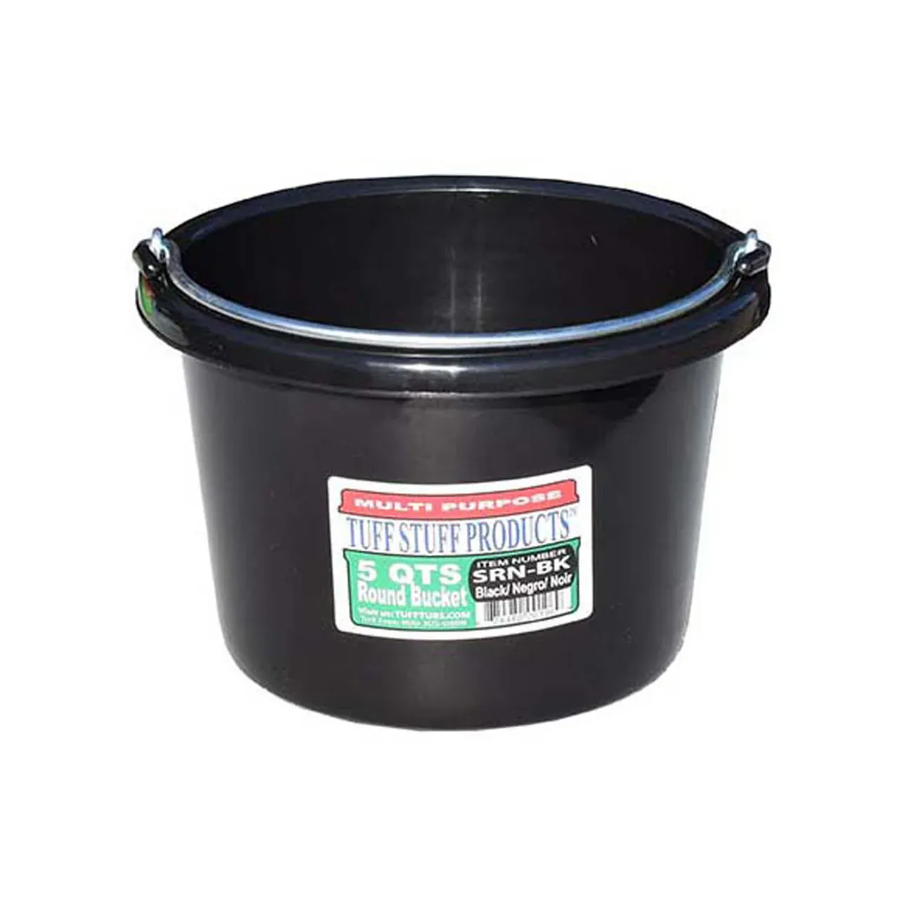 TUFFSTUFF Small Round Bucket 5 Qt, Colour: BLACK