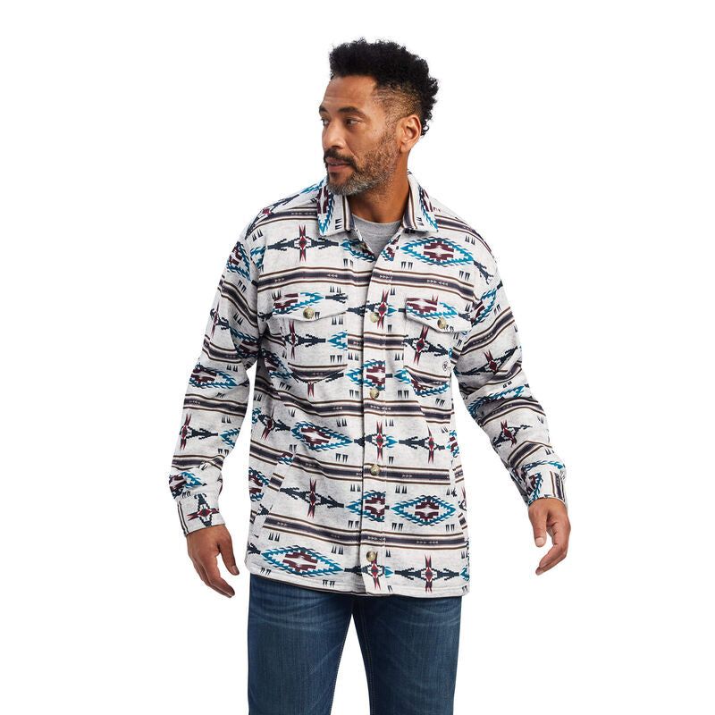 Ariat Men's Caldwell Printed Shirt Jacket Dark Oatmeal
