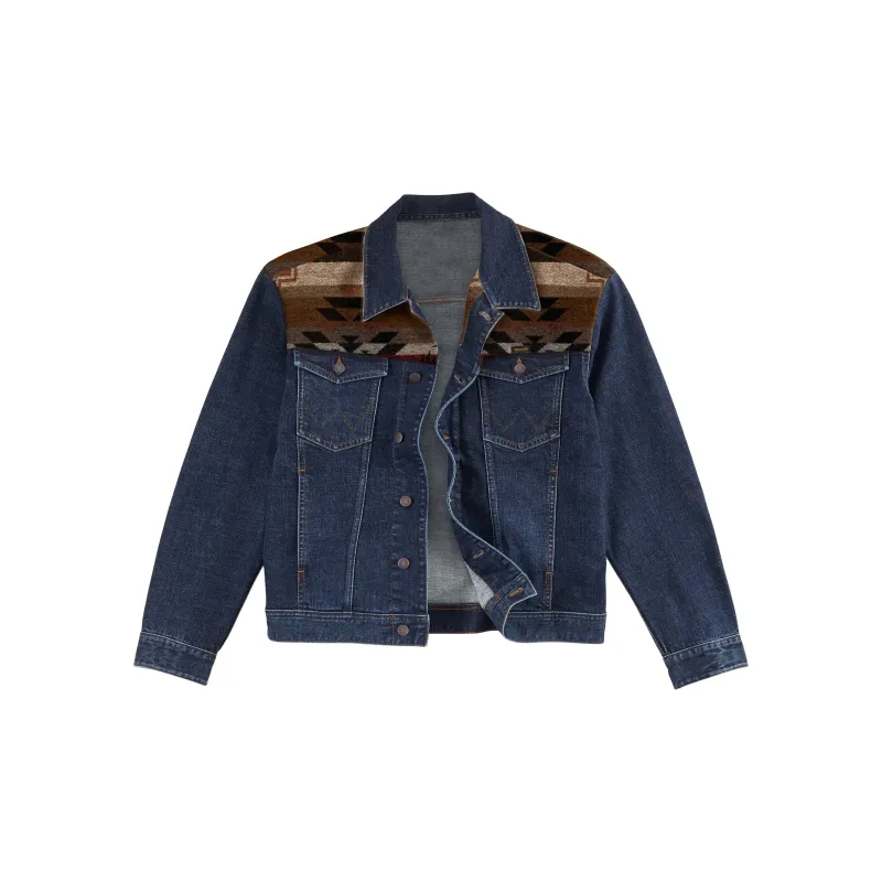 Wrangler Boys Denim Trucker Jacquard Yoke