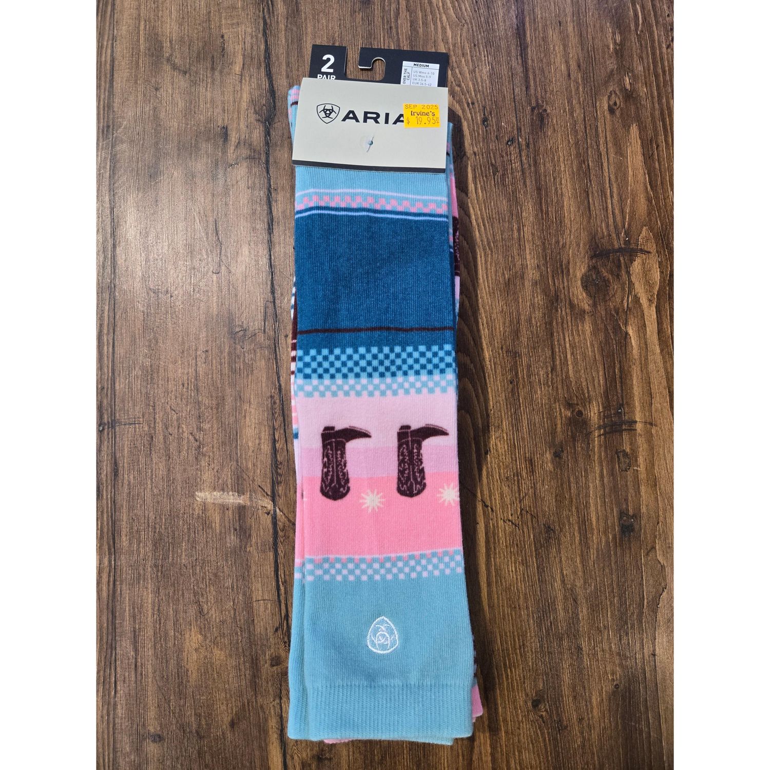 Ariat 2 Pair Pack Socks - Cowgirl Stripe