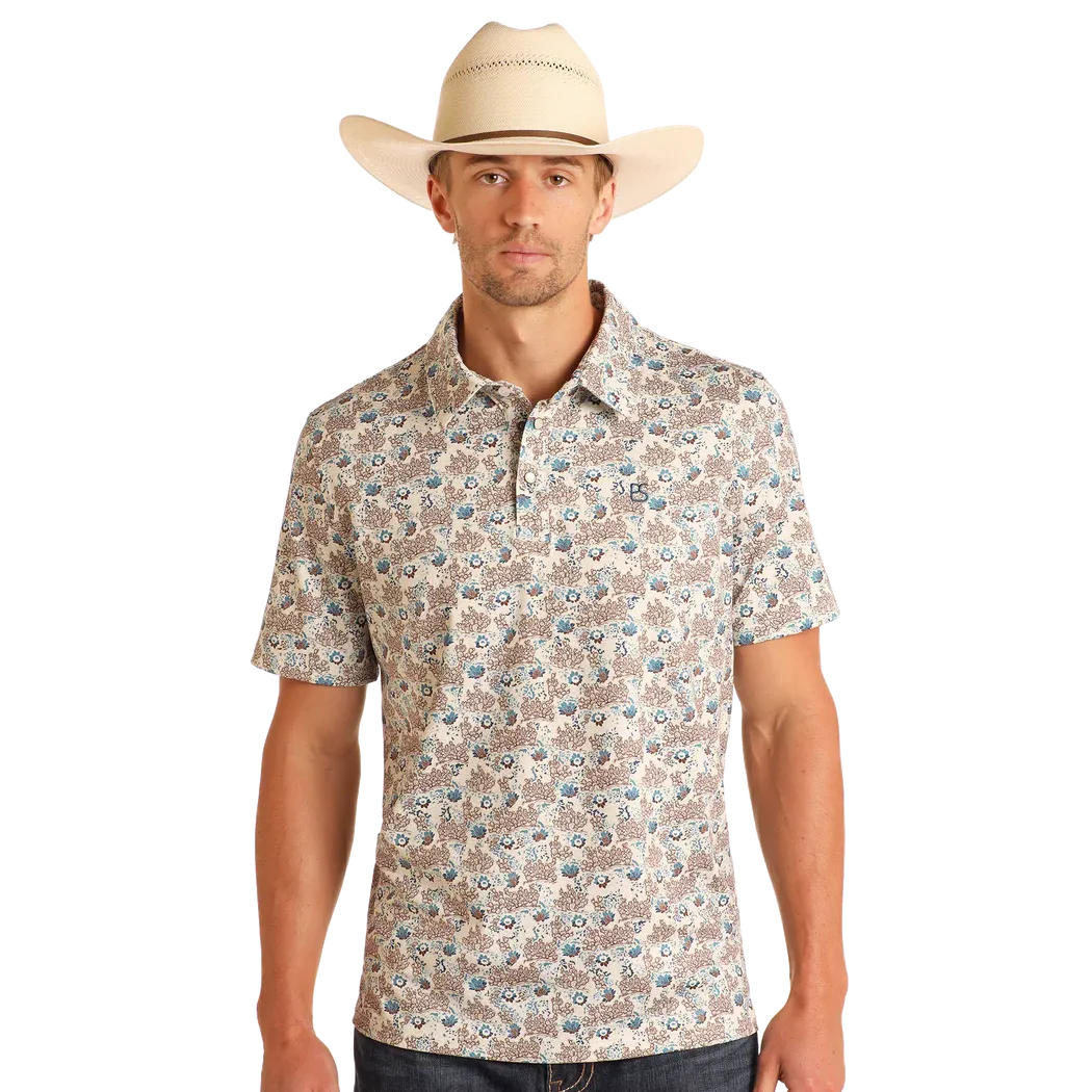 Panhandle Men's Cactus Performance Short Sleeve Polo- Multi