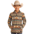 Rock &amp; Roll Boy's Printed Berber Stripe Pullover - Tan