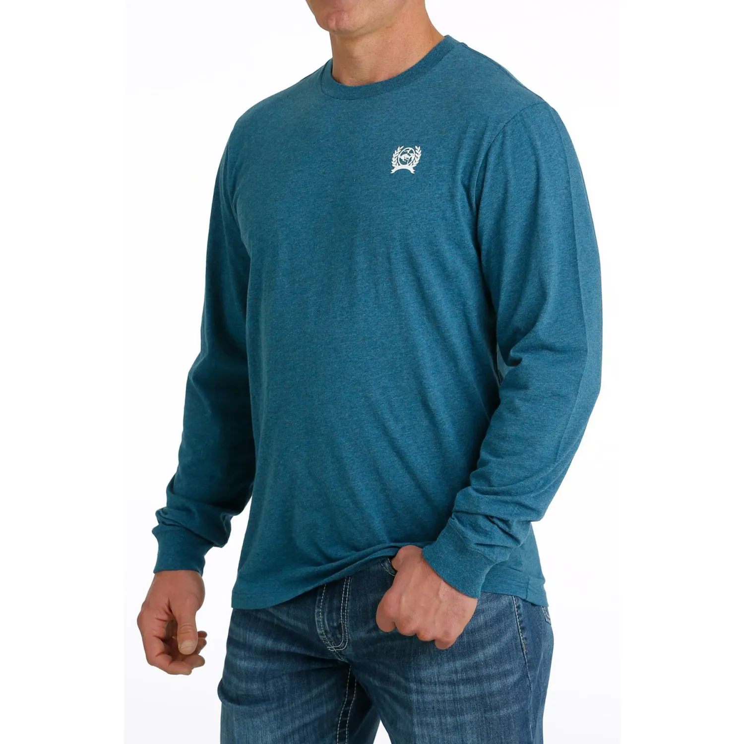 Cinch Men's LS Tee - Blue, Size: XS