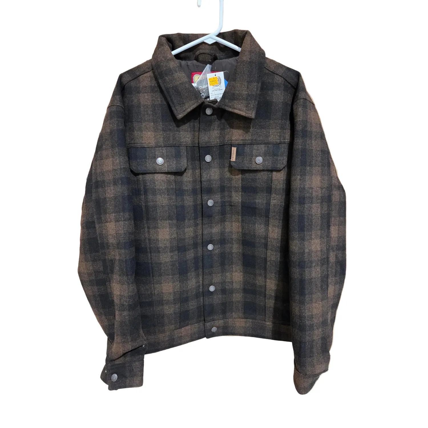 Cinch Men's Wool Plaid Lined Jacket - BrownBlack