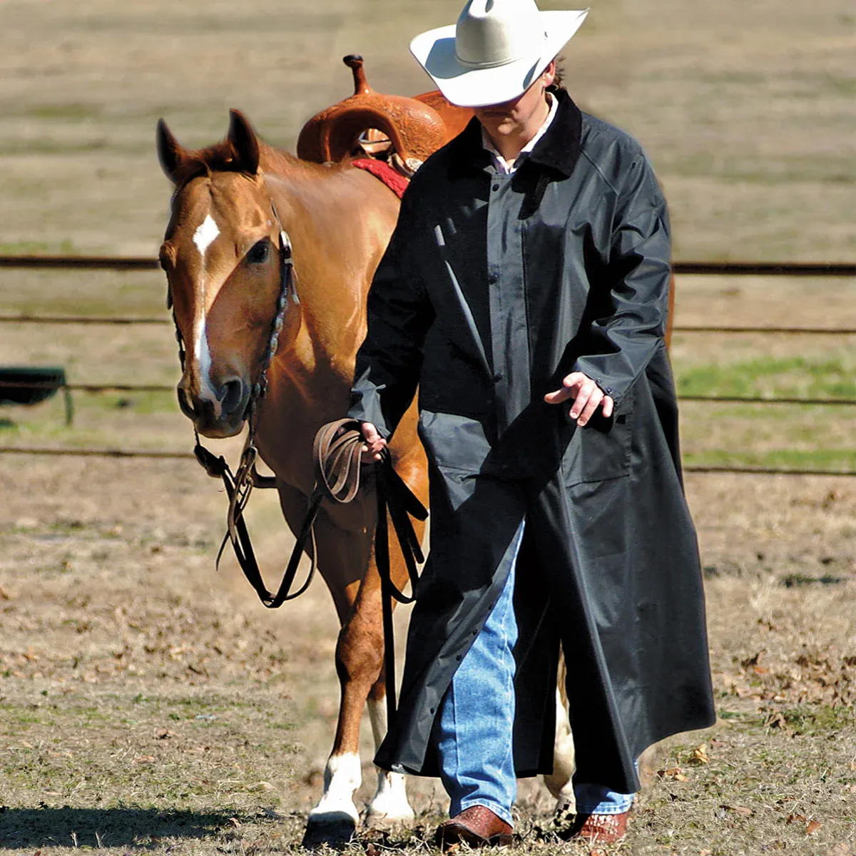 Double S Adult Saddle Slickers - Black, Size: 3XL