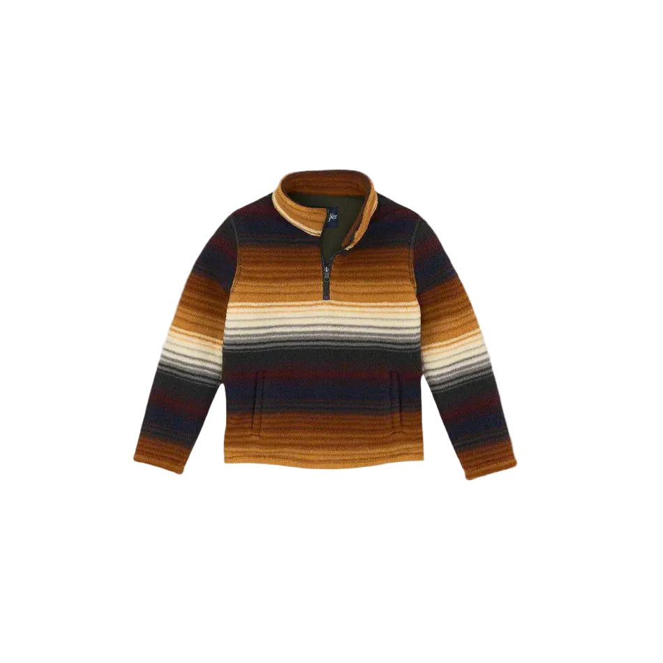Wrangler Boy's Multi Stripe Long Sleeve 1/4 Zip Sherpa-Brown