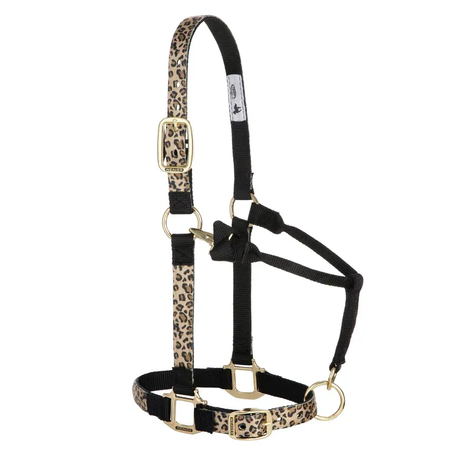Weaver Leather Nylon Adjustable Chin and Throat Snap Horse Halter-Small Horse, Color: 202-leopard