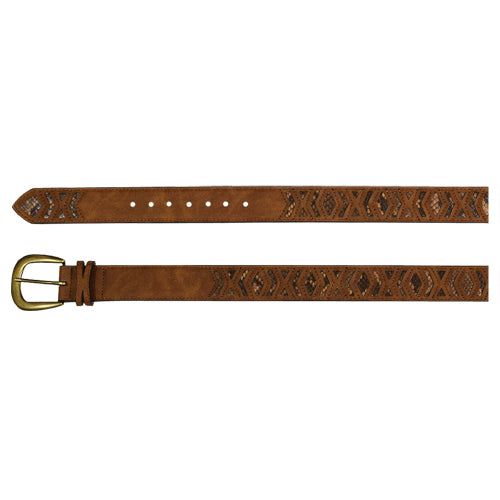 Catchfly Ladies Belt Faux Python Underlay