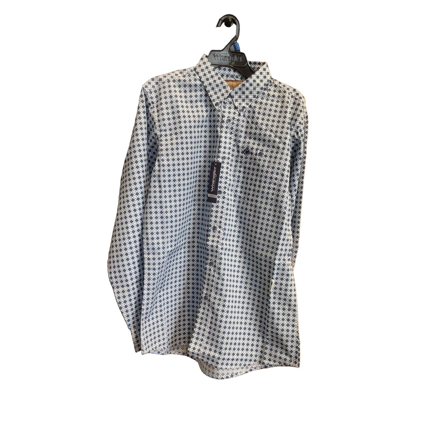Wrangler Boy's FA 24 Long Sleeve Shirt- Blue Plaid