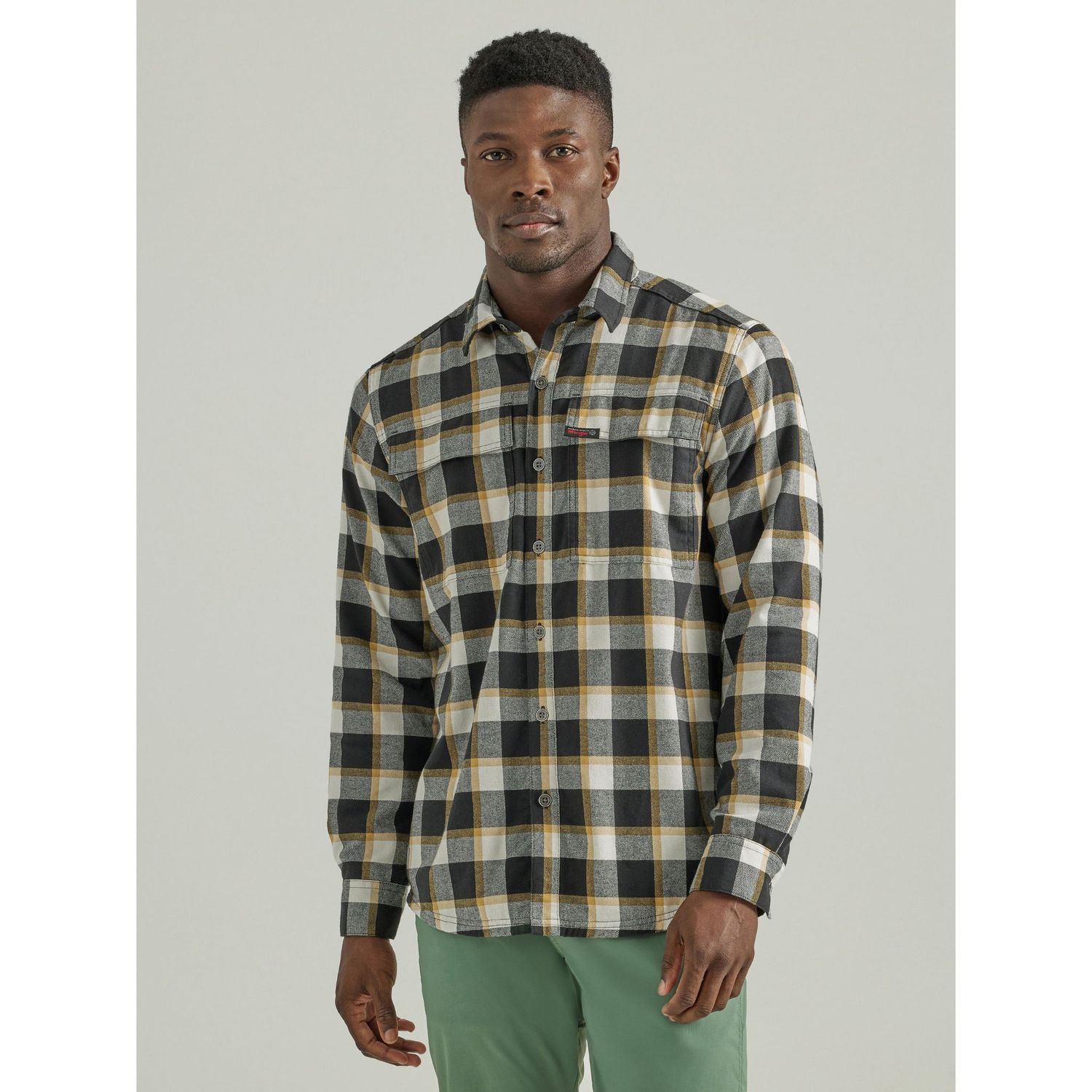 Wrangler Men's Thermal Lined Flannel Shirt - Mustard