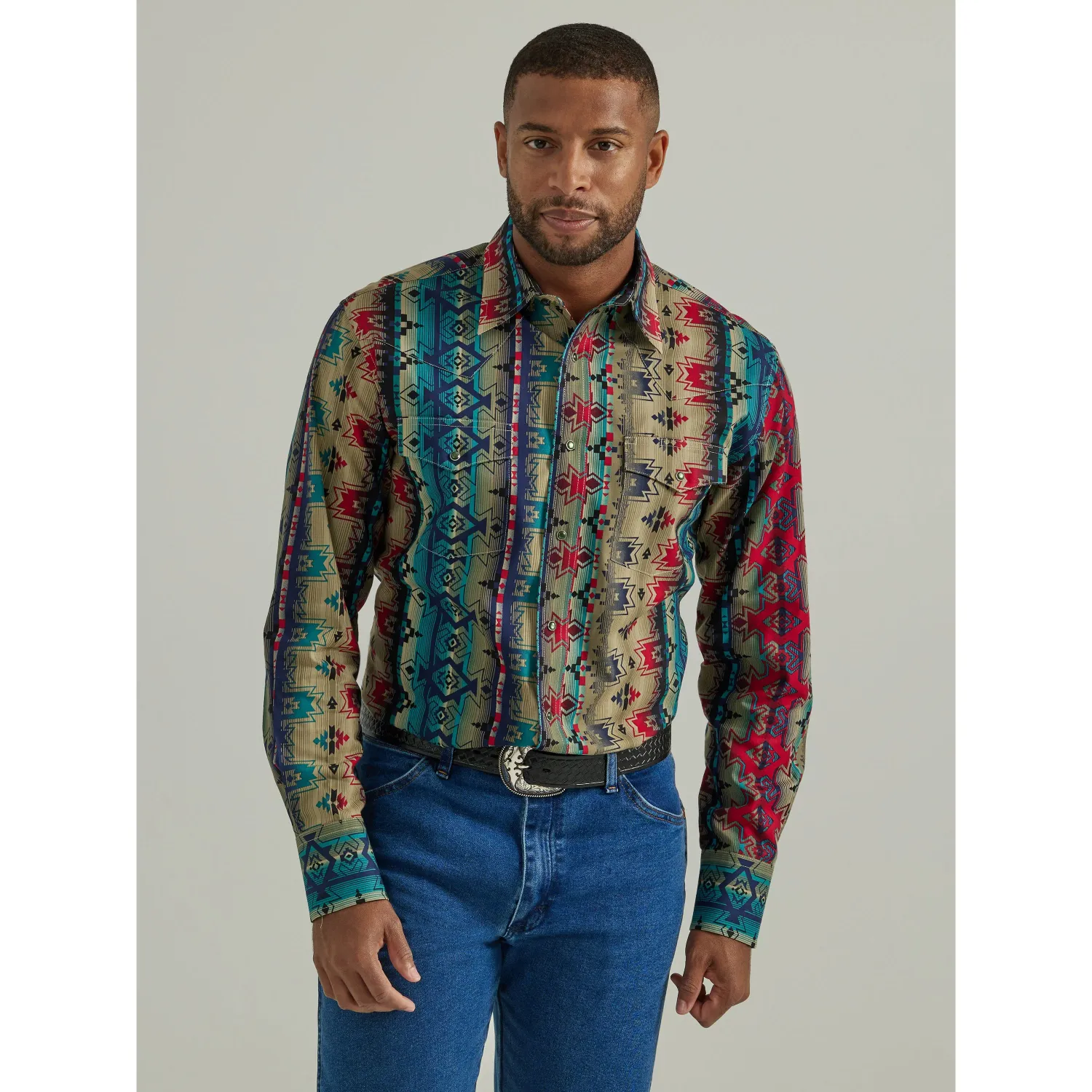 Wrangler Men's Checotah Long Sleeve Shirt - Multi, Size: L