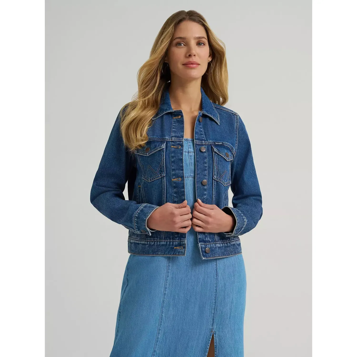 Wrangler Women's Western Unlined Denim Jacket - Multicolour, Colour: Dark Denim, Size: XS