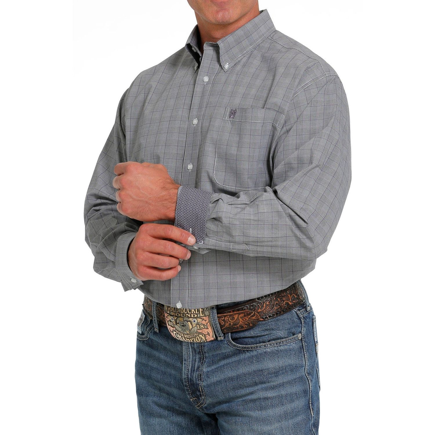 Cinch Men's LS Plaid Shirt - Black