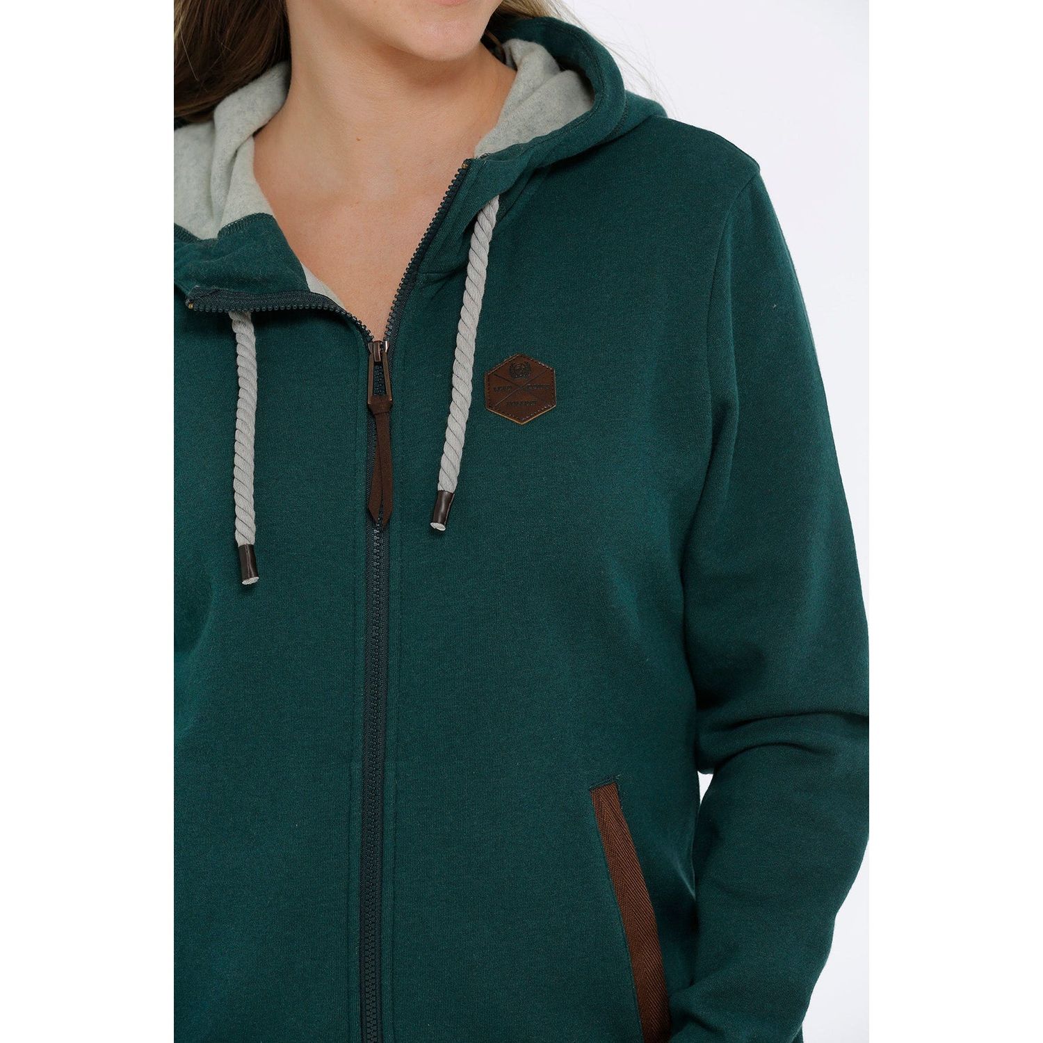 Cinch Women's Full Zip Hoodie - Heather Green