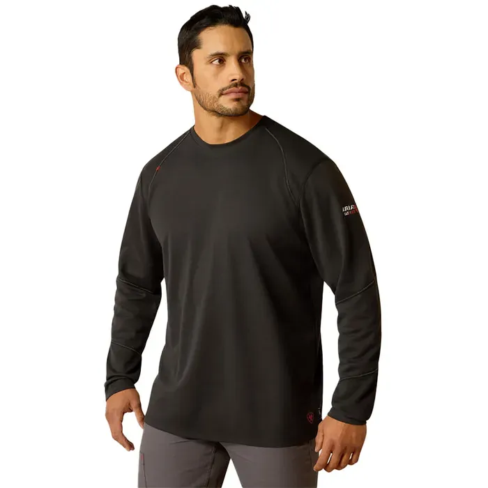 Ariat Men's FR Primo Long Sleeve Baselayer Shirt-Multiple Colours, Color: Black, Size: 3XL
