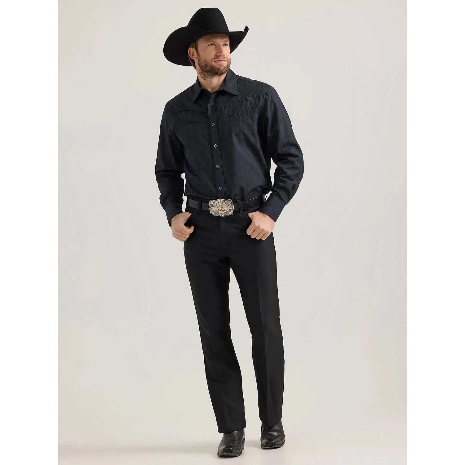 Wrangler Men's Rodeo Ben Long Sleeve Shirt - Black