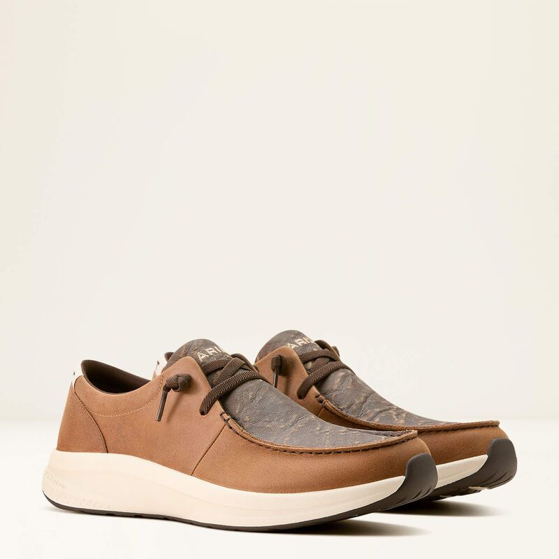Ariat Men's Buckeye Shoes- Tan/Beige Elephant Print