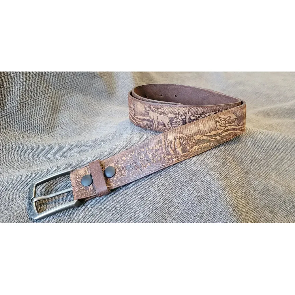 Barrett Men's Grizzly Embossed Belt - Brown