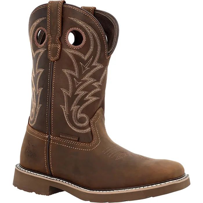 Georgia Men's Core 37 Western 11" Pull On Work Boot - Brown