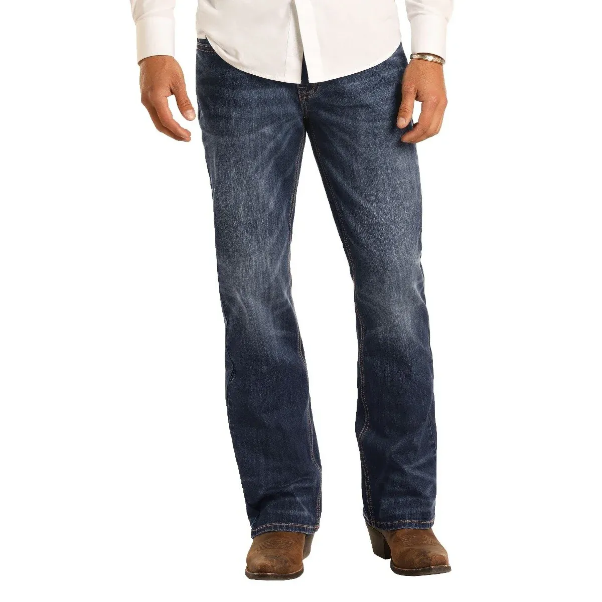 Rock &amp; Roll Men's Reflex Double Barrel Jeans Dark Vintage, Length: 34, Waist: 28