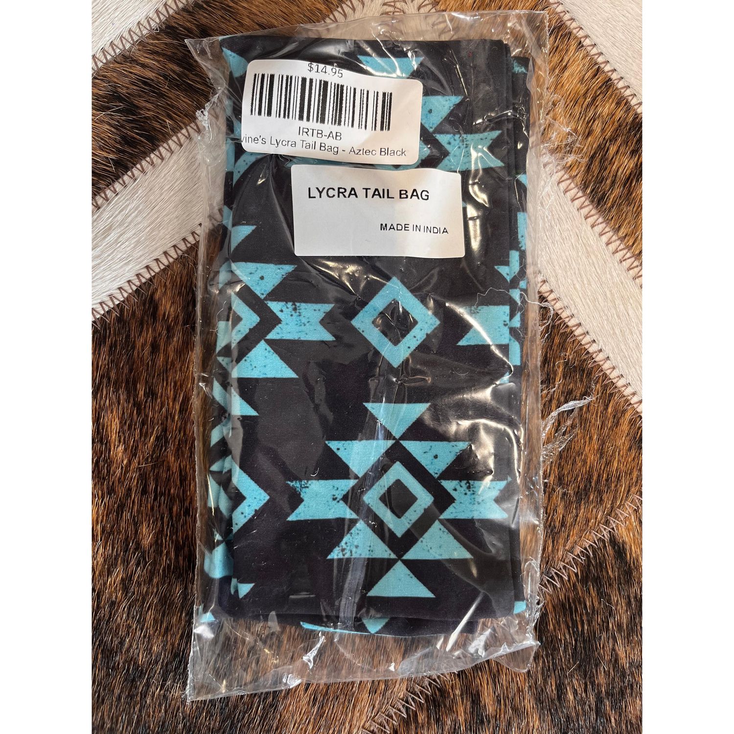 Irvine's Lycra Tail Bag - Assorted Colours, Colour: Aztec Black, Size: M