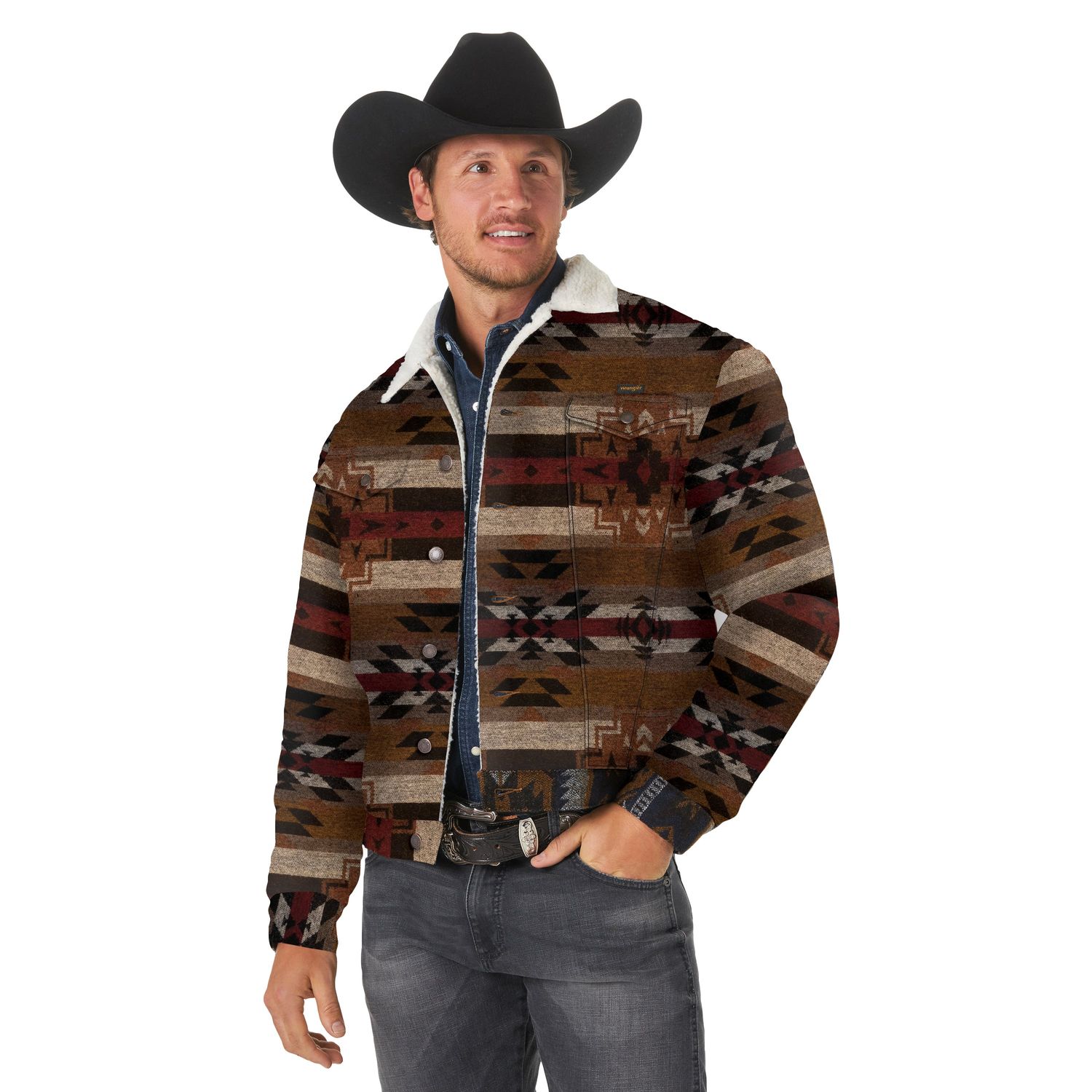 Wrangler Mens Sherpa Lined Jacquard