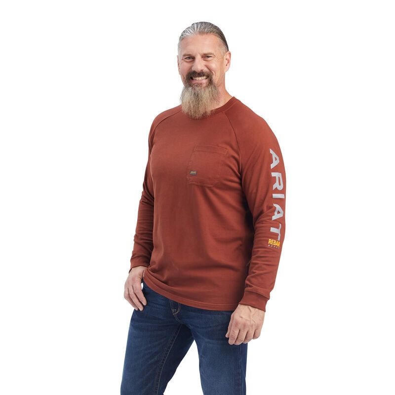 Ariat Men's Rebar Cotton Strong Graphic T-Shirt - Cherry Mahogany