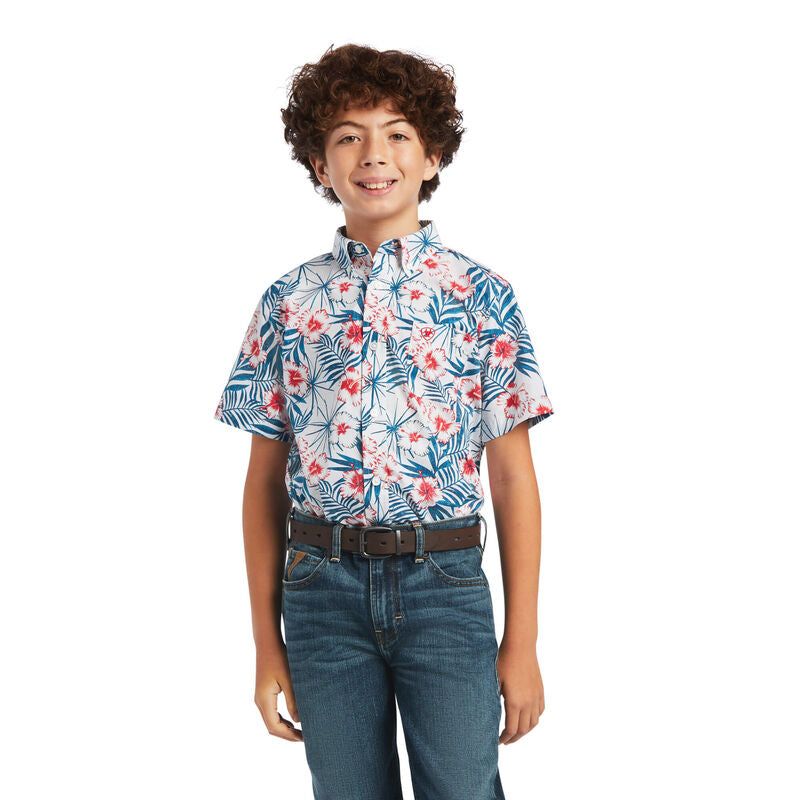 Ariat Boy Fateh Classic Button Down Shirt - White