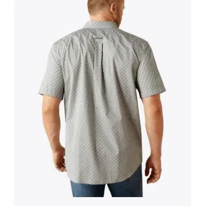 Ariat Men's Wrinkle Free Short Sleeve Obert Classic Fit Shirt- Grey