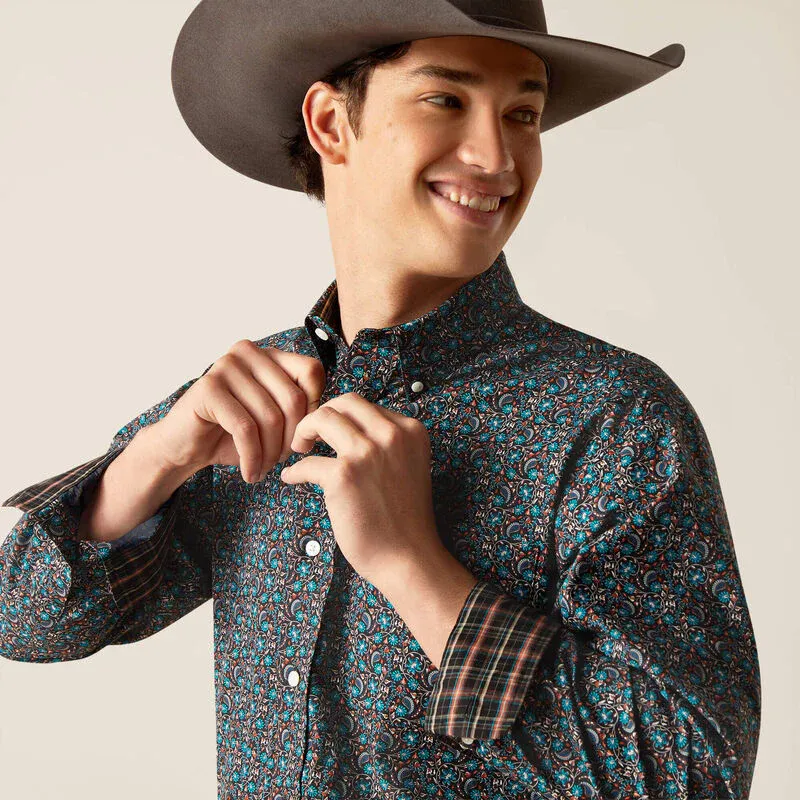 Ariat Men's Wrinkle Free Gryffin Long Sleeve Button Down Shirt - Black