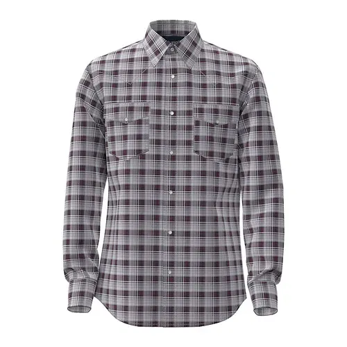 Wrangler Men's Wrinkle Resist Burgundy Plaid Snap Shirt