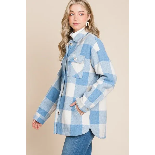 Vanilla Bay Women's Long Shacket, Color: Blue, Size: S