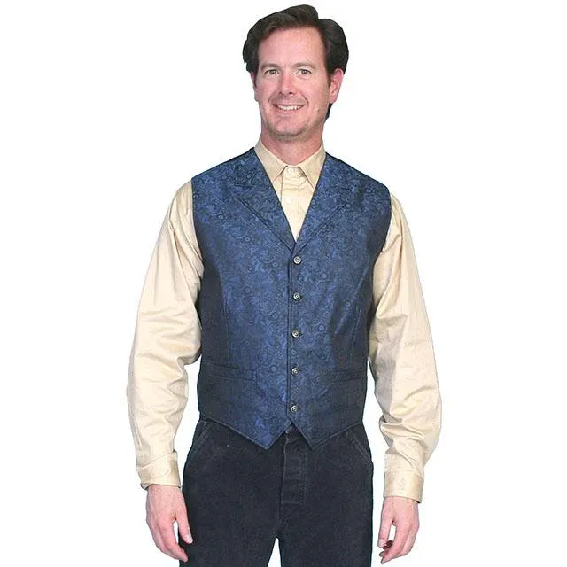 Scully Classic Old Time Vest, Colour: BLUE, Size: MEDIUM