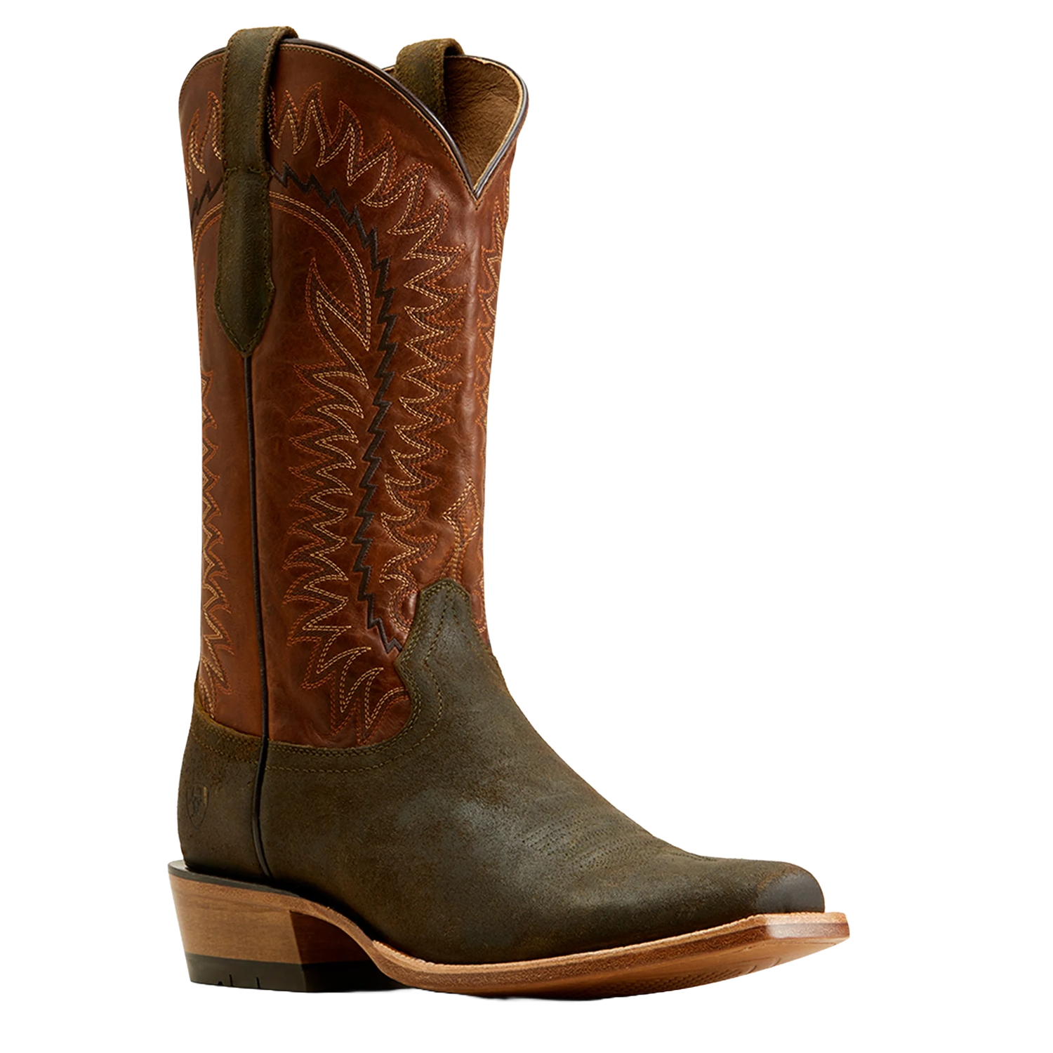 Ariat Men's Futurity Time Western Boots - Olive Roughout-Copper Crunch