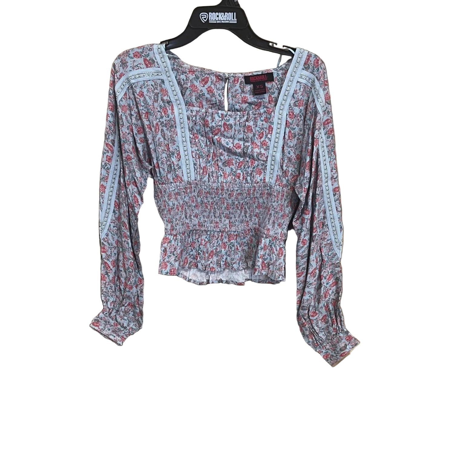 Rock &amp; Roll Women's Stud Trim Shirt - Mint
